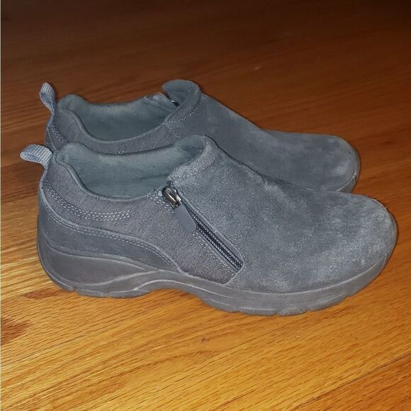 Lands End Gray suede leather mocs - Picture 1 of 8